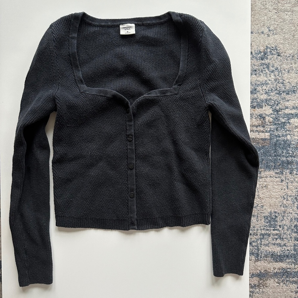 A&F Knit Sweetheart Neckline Cardigan Sweater